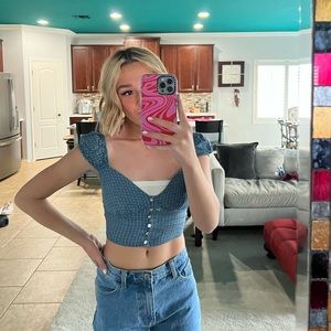 full tilt cropped plaid shirt!!